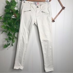 Cabi #5306 Zip Accent Skinny White Jeans Stretch Denim Women’s Size 2